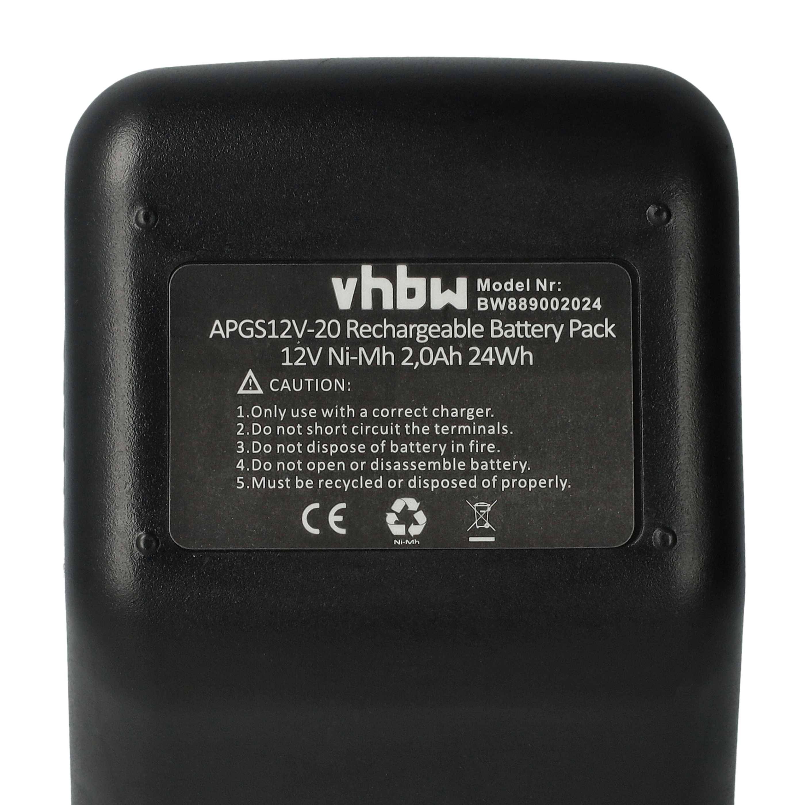 vhbw 2x Akku kompatibel mit Gesipa Firebird 12 V Werkzeug, Blindniet-Setzgerät (2000 mAh, NiMH, 12 V)