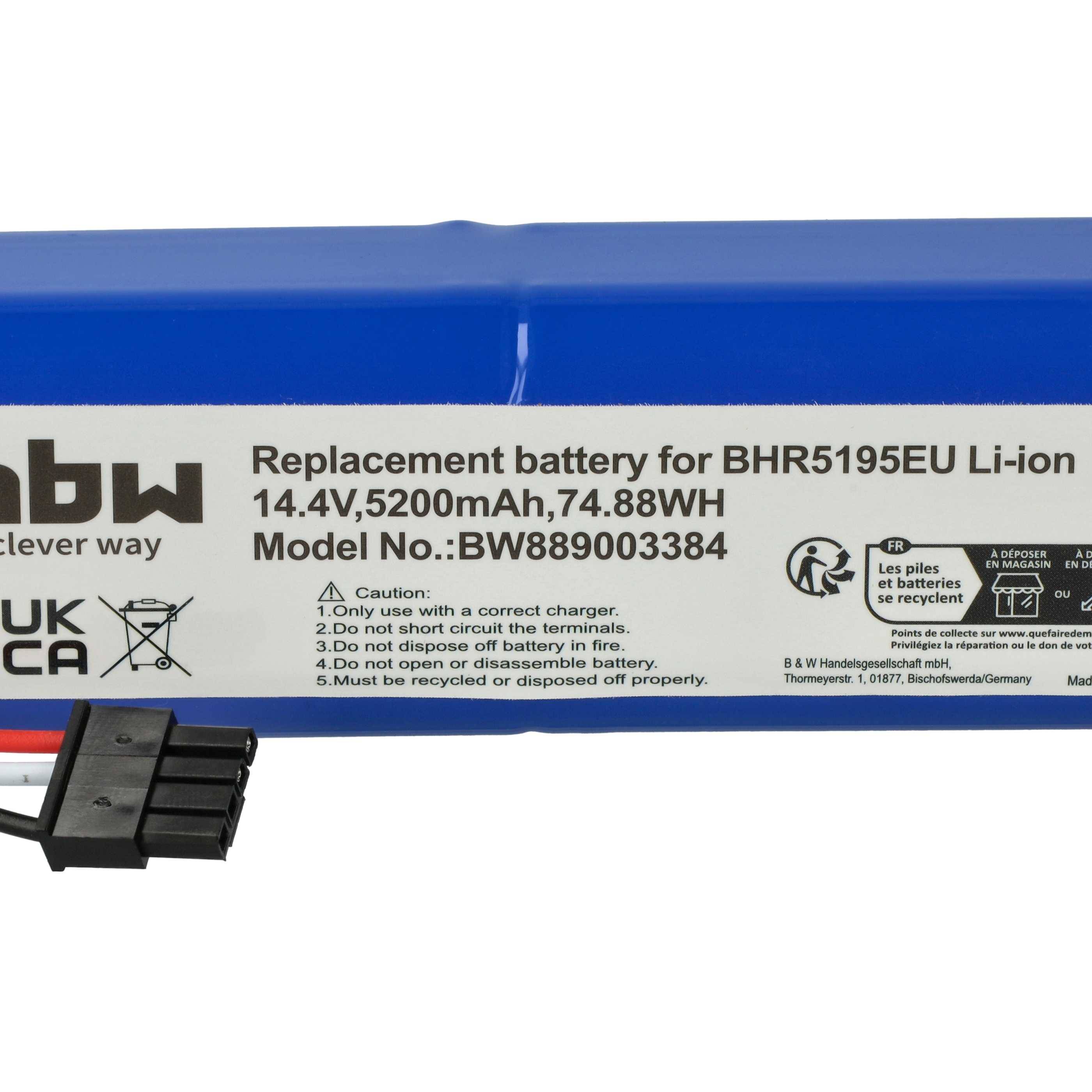 vhbw Akku kompatibel mit Dreame D10s Pro | RLL11GC, R2250, L10s Pro, L10 Prime, RLS6L, RLS6A Saugroboter (5200 mAh, 14,4 V, Li-Ion)