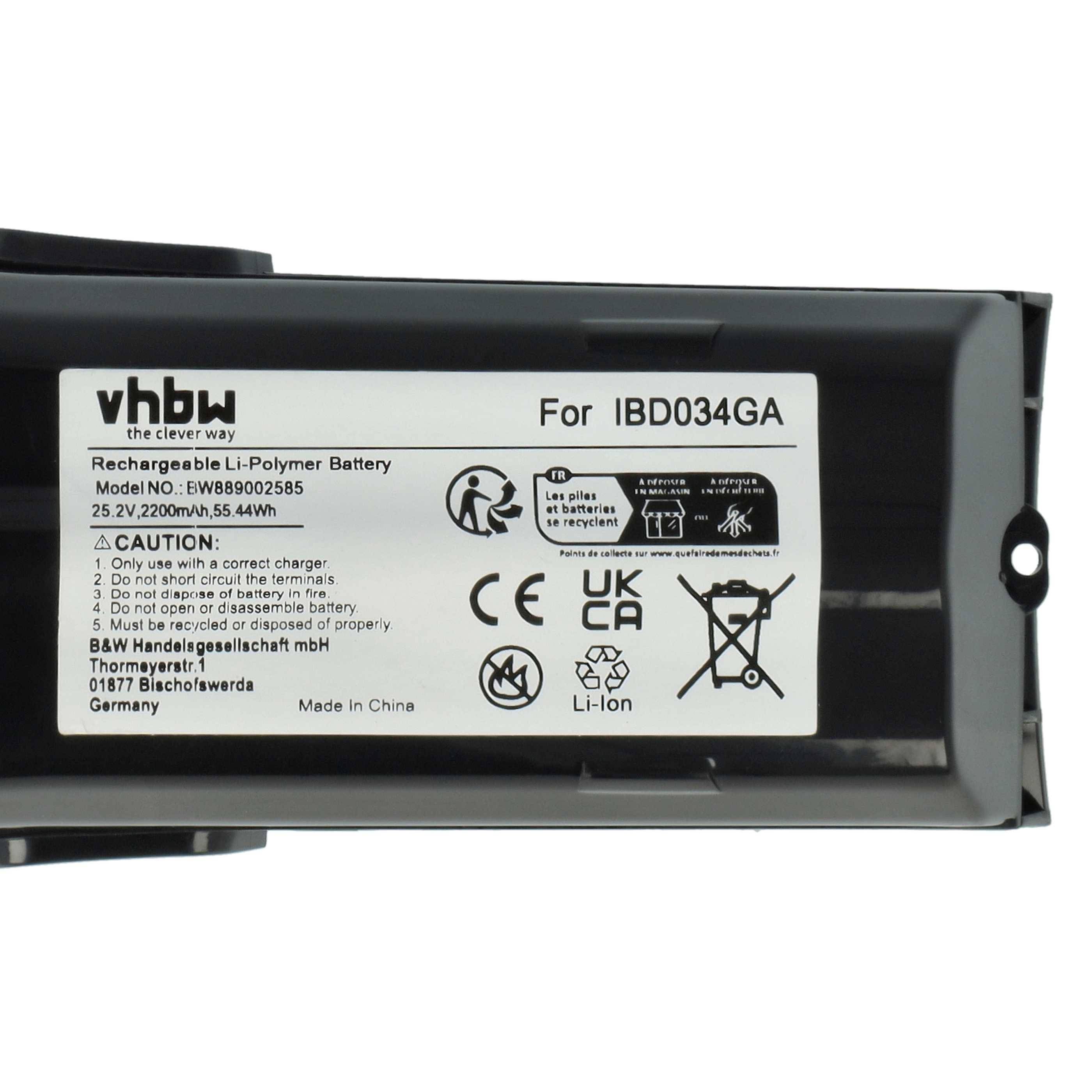 vhbw Akku kompatibel mit Philips SpeedPro Max Aqua Plus XC8347/01, XC8349/01 Staubsauger Schwarz (2200 mAh, 25,2 V, Li-Ion)