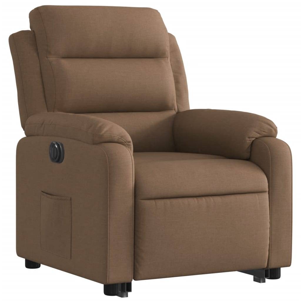 vidaXL Relaxsessel mit Aufstehhilfe Elektrisch Braun Stoff