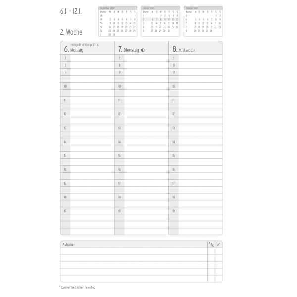 Buchkalender Origins A5 1 Woche/2 Seiten Petrol Elementary 2025