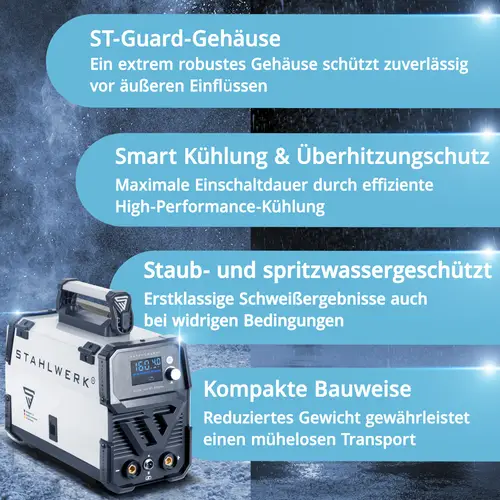 STAHLWERK Schweißgerät FLUX 160 ST Digital mit 160 A Vollausstattung STAHLWERK Schweißgerät FLUX 160 ST Digital mit 160 A Vollausstattung