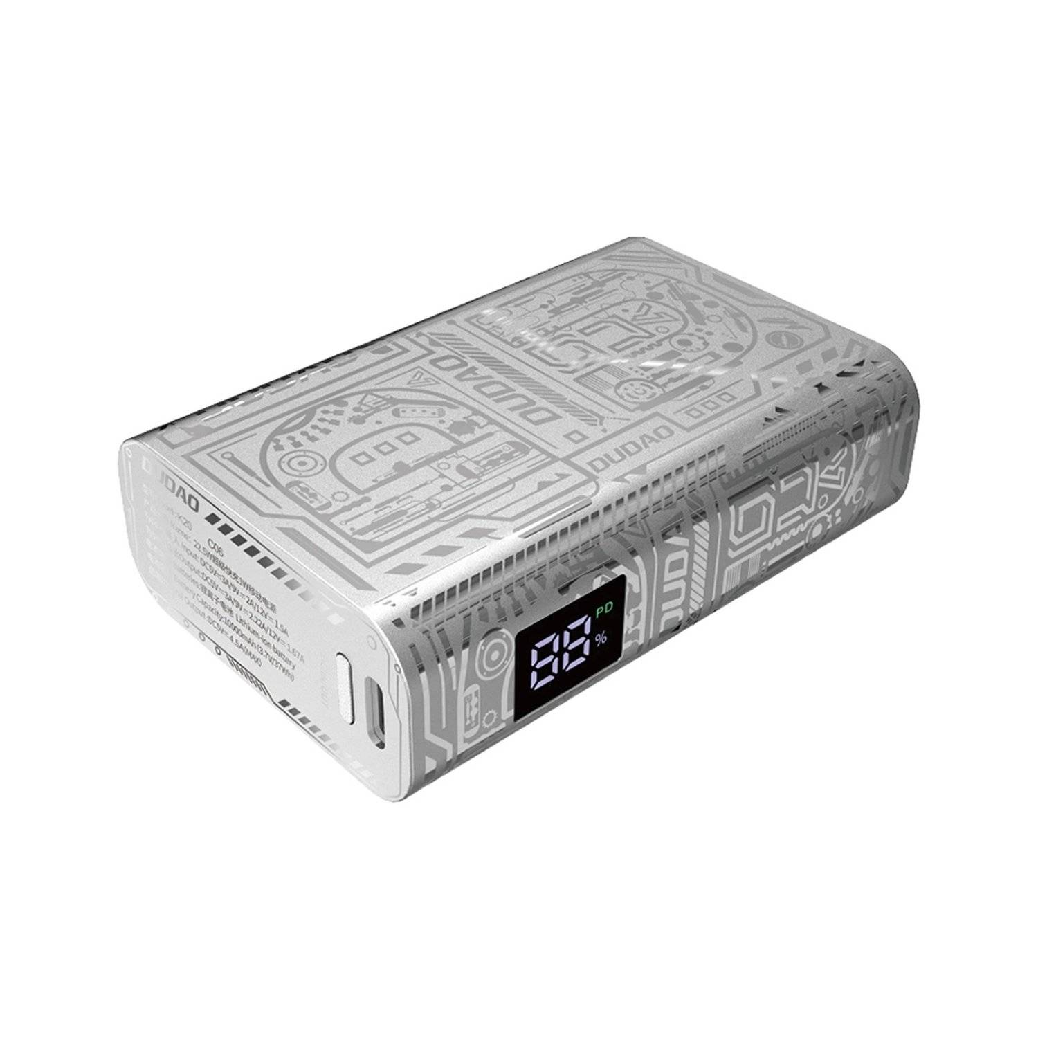 Tragbarer Akku - Dudao K20 USB-A / USB-C Powerbank 10000 mAh 22,5 W  Silber - externer Akku