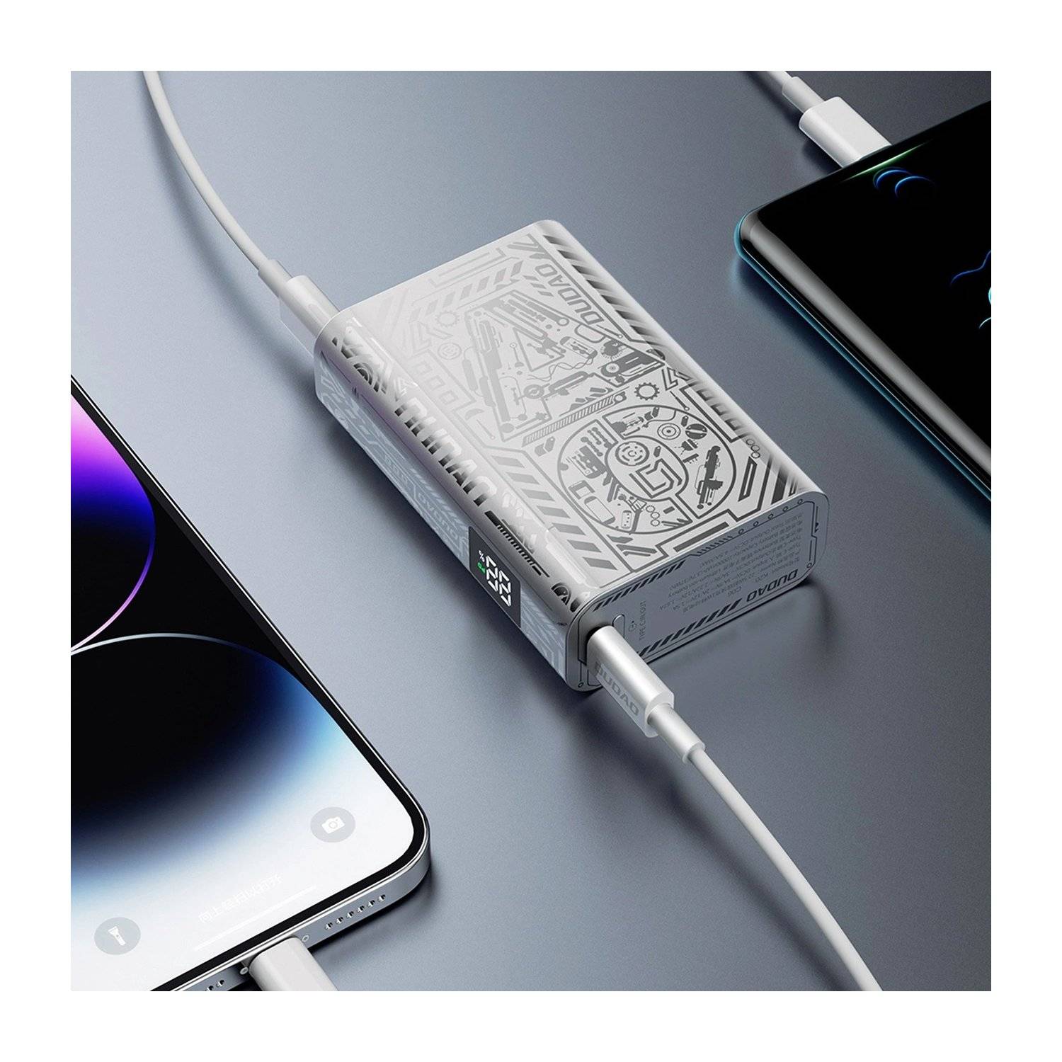 Tragbarer Akku - Dudao K20 USB-A / USB-C Powerbank 10000 mAh 22,5 W  Silber - externer Akku
