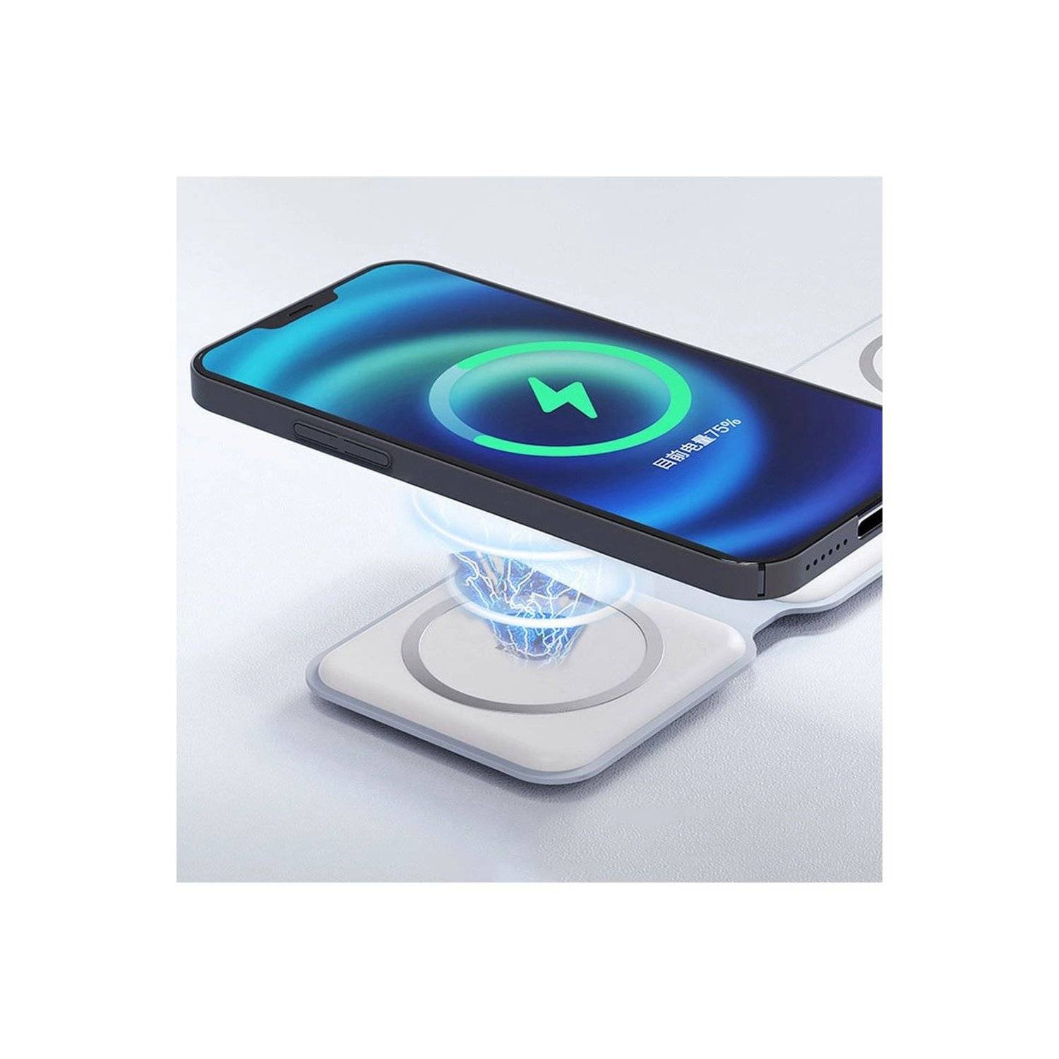 Magnetic Wireless Charger - Dudao A11N 15W 3in1 induktives Ladegerät  weiß - kabelloses Ladegerät