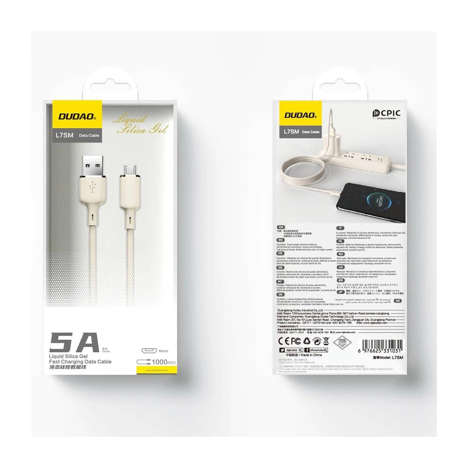 Dudao SmartPhone-Ladekabel L7S USB-A zu USB-C / Micro / i-Phone Ladekabel - 5A - 1m Kabel Micro