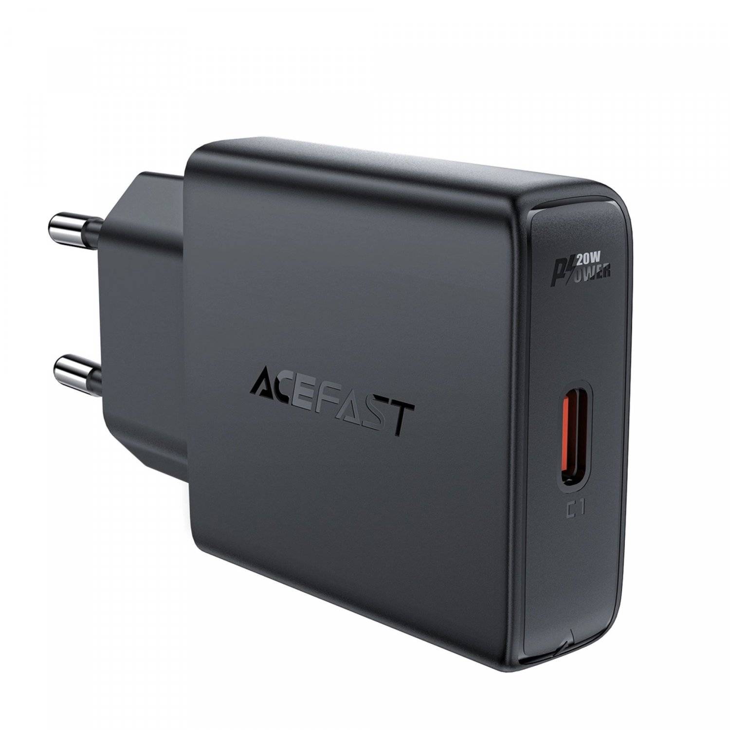 Acefast A65 Ladeadapter PD 20W GaN USB-C Wandladegerät  Schwarz