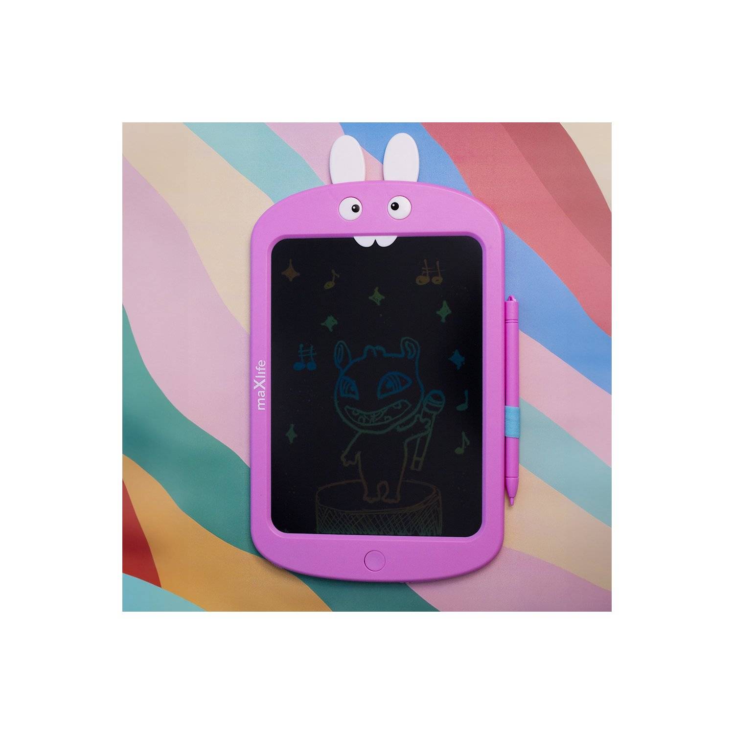 Maxlife Kinder-Schreibtafel MXWB-02 - Zeichenboard Notieren, Lernen, Löschen Pink