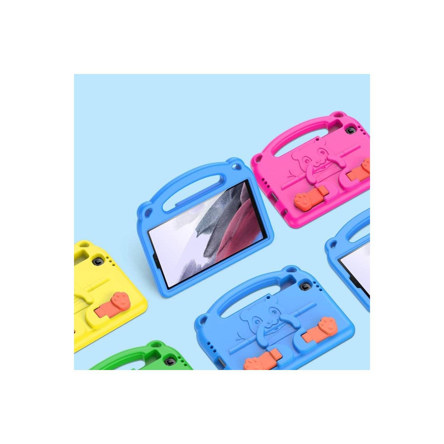 Dux Ducis Panda Armor Tablet Tasche Gehäuse kompatibel mit Samsung Galaxy Tab A9 8.7" für Kinder, Standfunktion EVA Blau