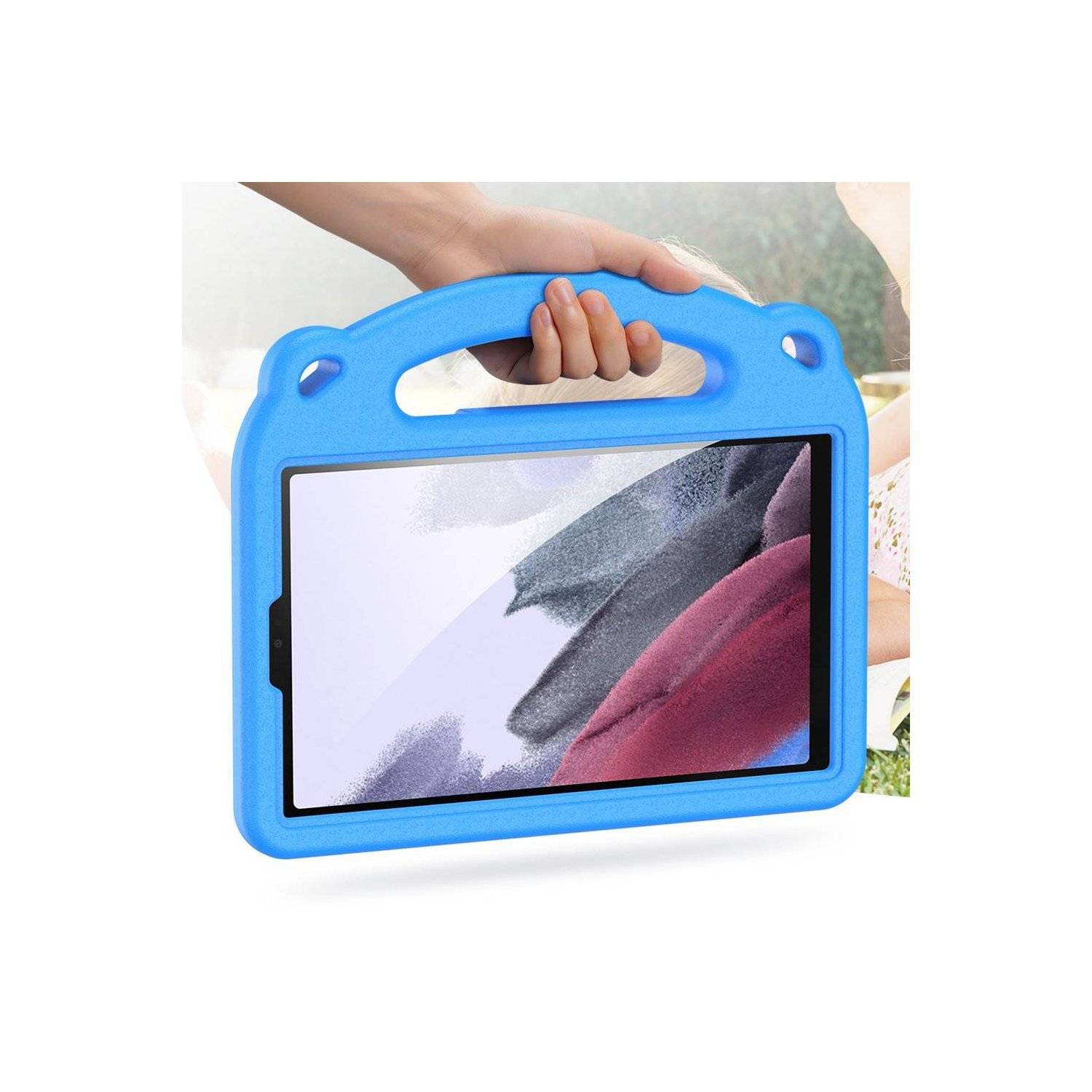 Dux Ducis Panda Armor Tablet Tasche Gehäuse kompatibel mit Samsung Galaxy Tab A9 8.7" für Kinder, Standfunktion EVA Blau