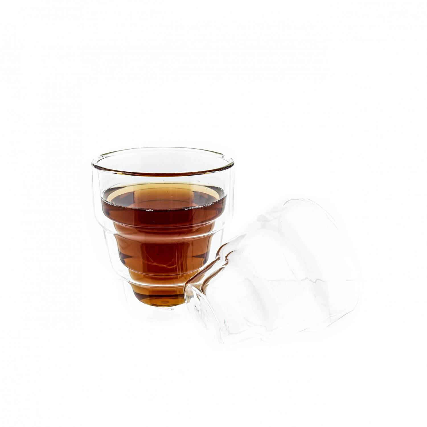 Mulex Gläser-Set Dopplewandglas Hitzebeständig für Säfte, Tee, Kaffee - 250 ml 8 Teilig