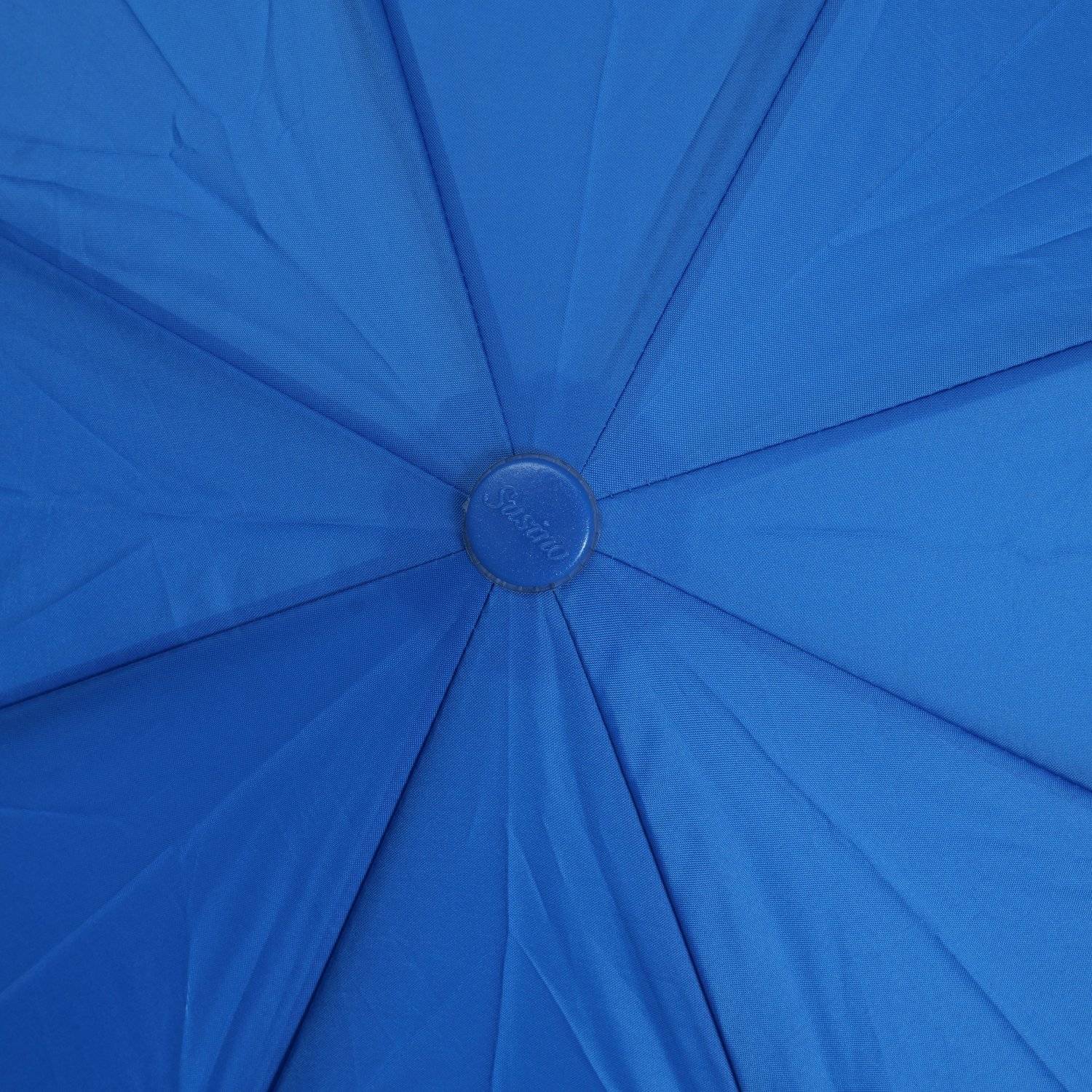 Teleskop-Taschenschirm mit Schutzhülle Wasserfeste Regenschirme mit Fiberglasgestell ?100 cm Blau