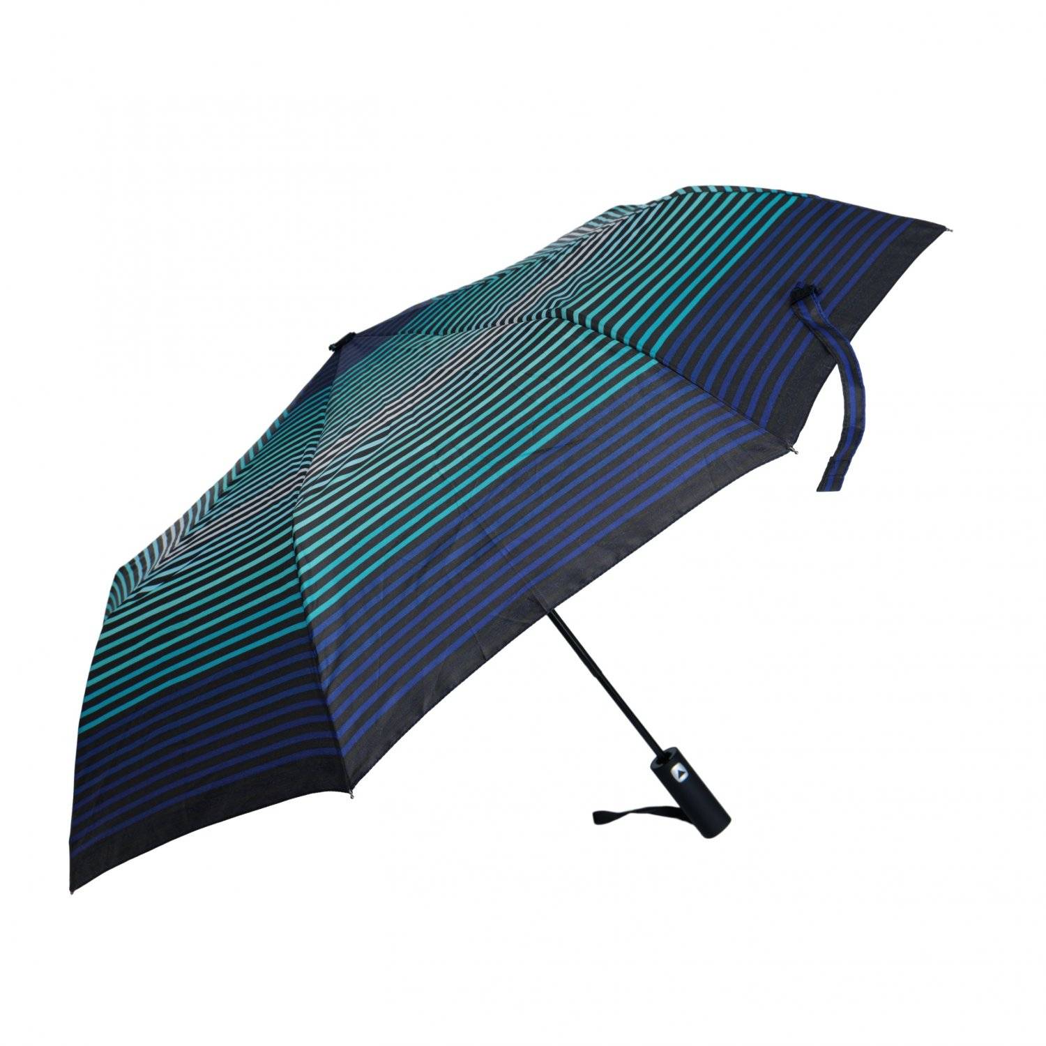 Teleskop Taschenschirm Wasserfester Regenschirm mit Schutzhülle ?100 cm gestreift Türkis