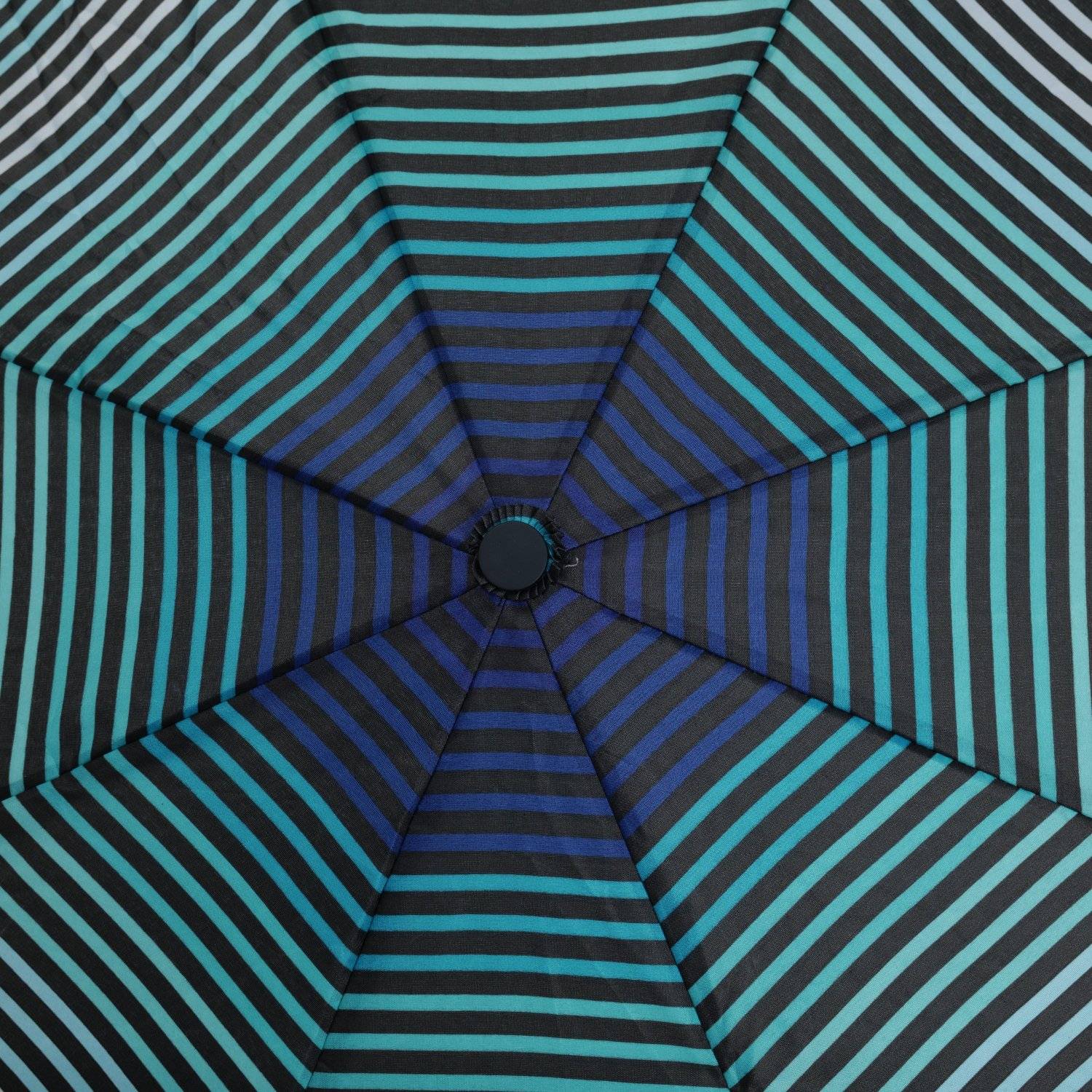 Teleskop Taschenschirm Wasserfester Regenschirm mit Schutzhülle ?100 cm gestreift Türkis