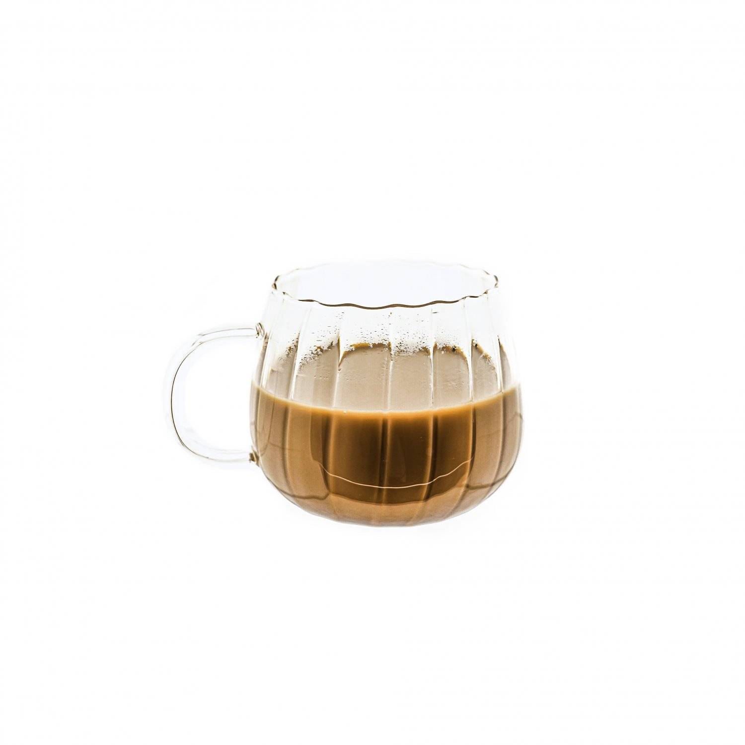 Mulex 2 Tlg. Gläser-Set Riffle Cup Hitzebeständig 350 ml transparent Kaffeeglas Teeglas
