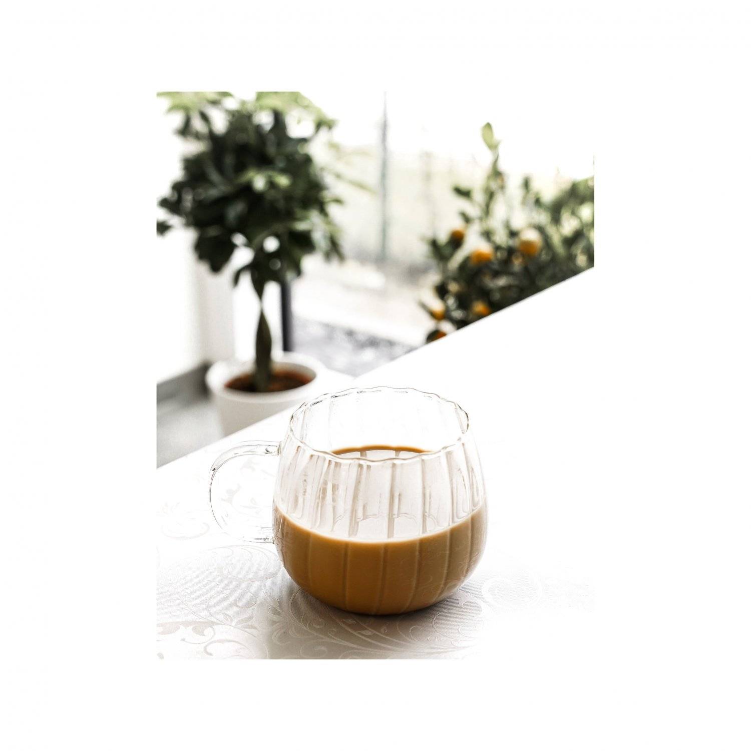 Mulex 2 Tlg. Gläser-Set Riffle Cup Hitzebeständig 350 ml transparent Kaffeeglas Teeglas