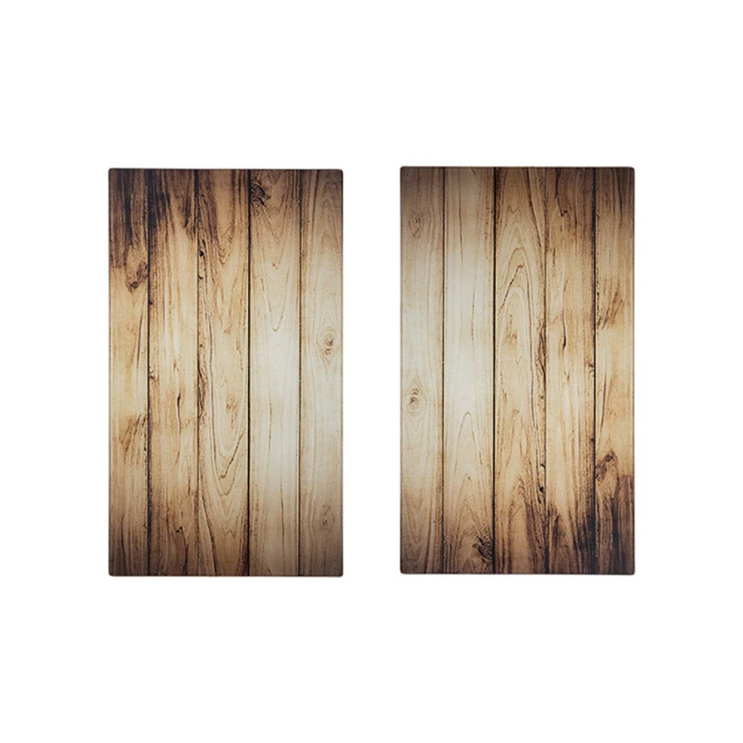 HATEX 2-tlg. Kochfeld Abdeckplatte Herd-Abdeckplatte Herdabdeckplatte 52x30cm Holz Optik