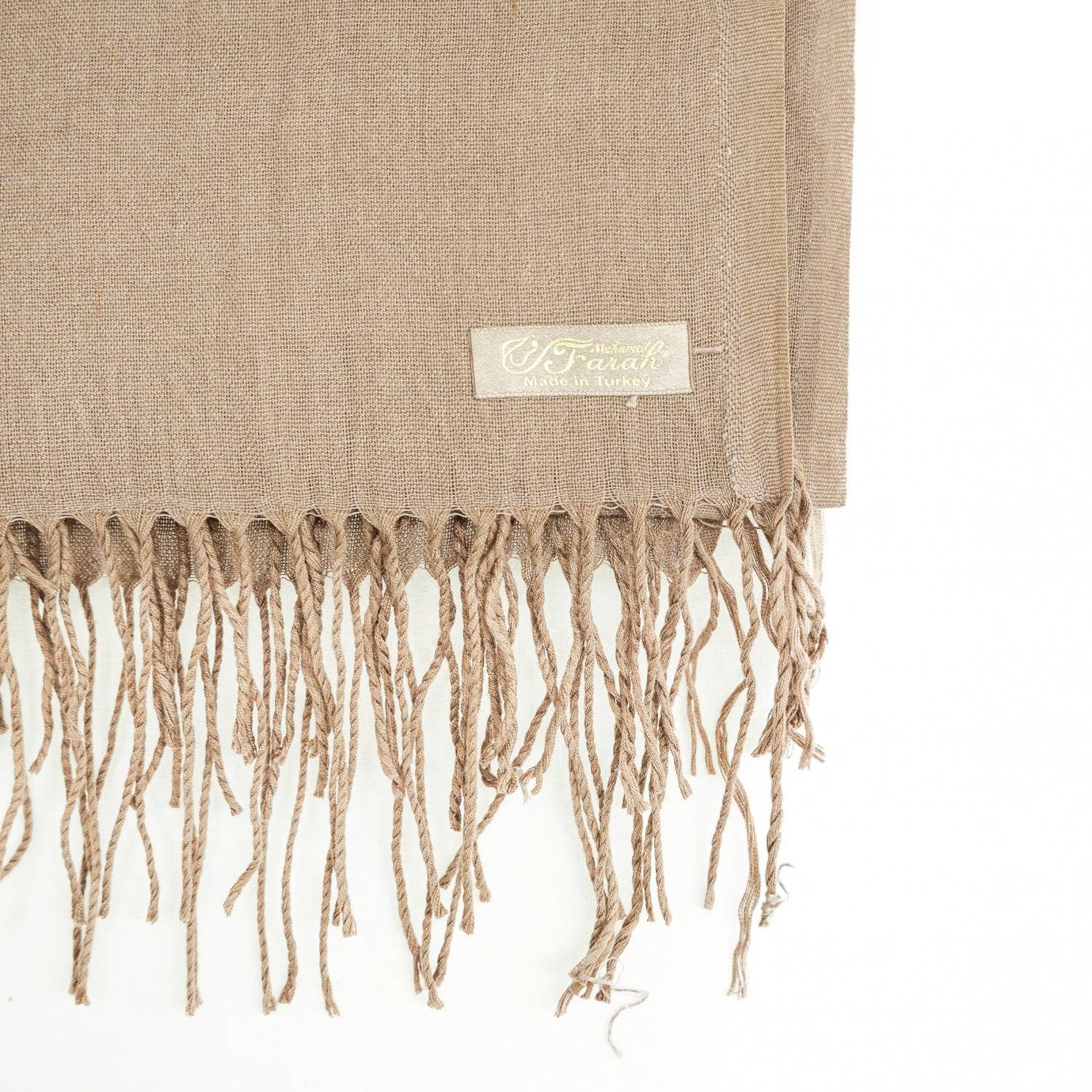 Pashmina Schal 165x70 cm elegantes Modeaccesiore Halstuch Kopfbedeckung Weich und Luftig Beige