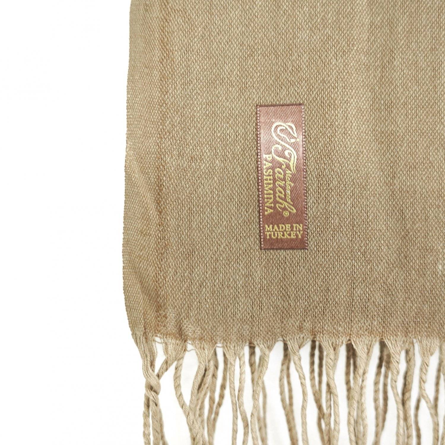 Pashmina Schal 165x70 cm elegantes Modeaccesiore Halstuch Kopfbedeckung Weich und Luftig Erdnussbraun