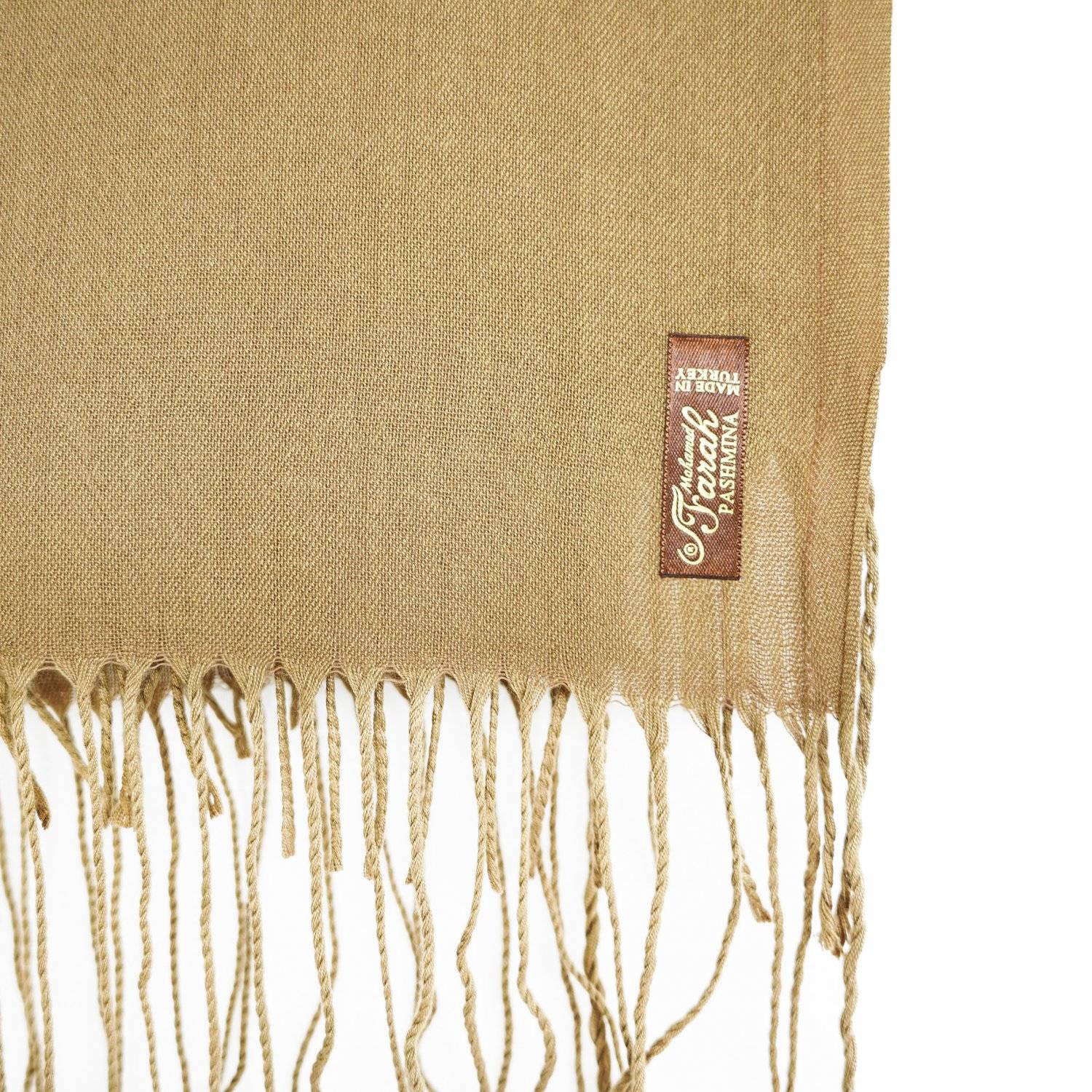 Pashmina Schal 165x70 cm elegantes Modeaccesiore Halstuch Kopfbedeckung Weich und Luftig Karamellbraun