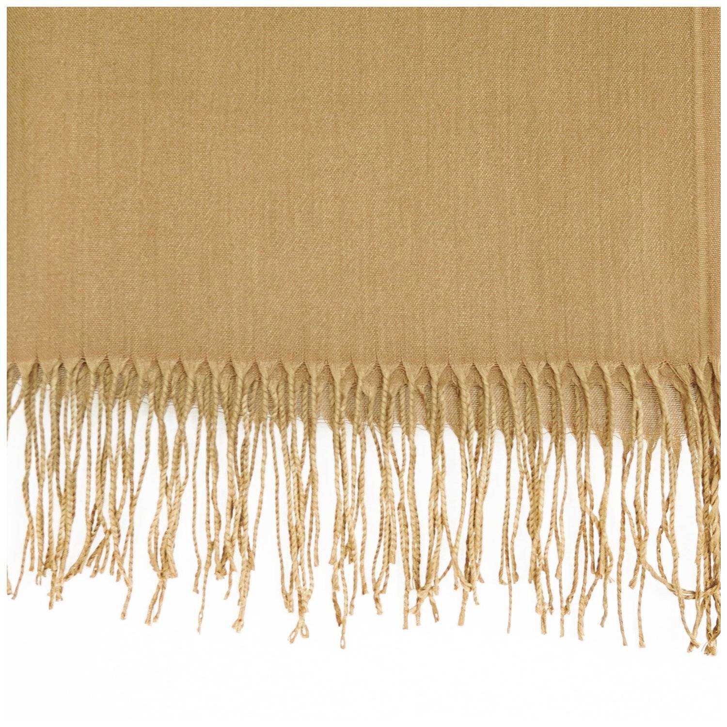 Pashmina Schal 165x70 cm elegantes Modeaccesiore Halstuch Kopfbedeckung Weich und Luftig Karamellbraun