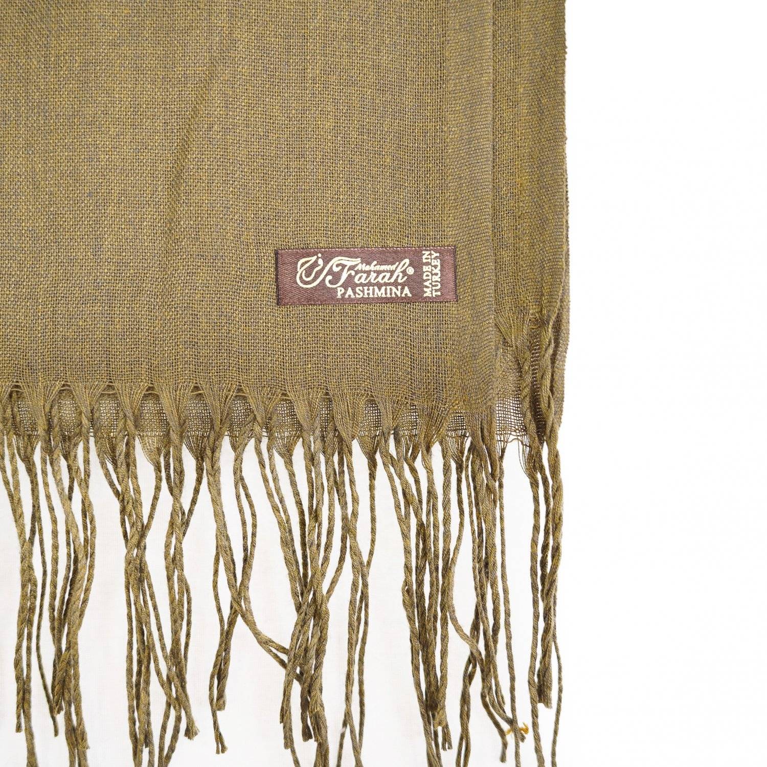 Pashmina Schal 165x70 cm elegantes Modeaccesiore Halstuch Kopfbedeckung Weich und Luftig Olivgrün