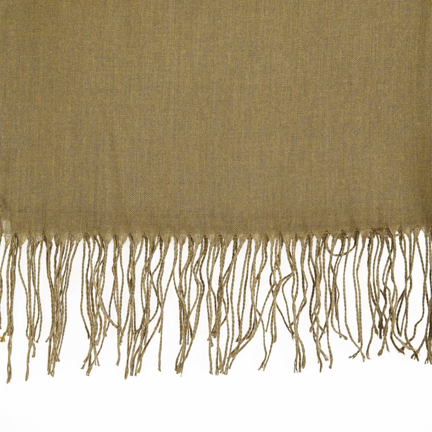 Pashmina Schal 165x70 cm elegantes Modeaccesiore Halstuch Kopfbedeckung Weich und Luftig Olivgrün