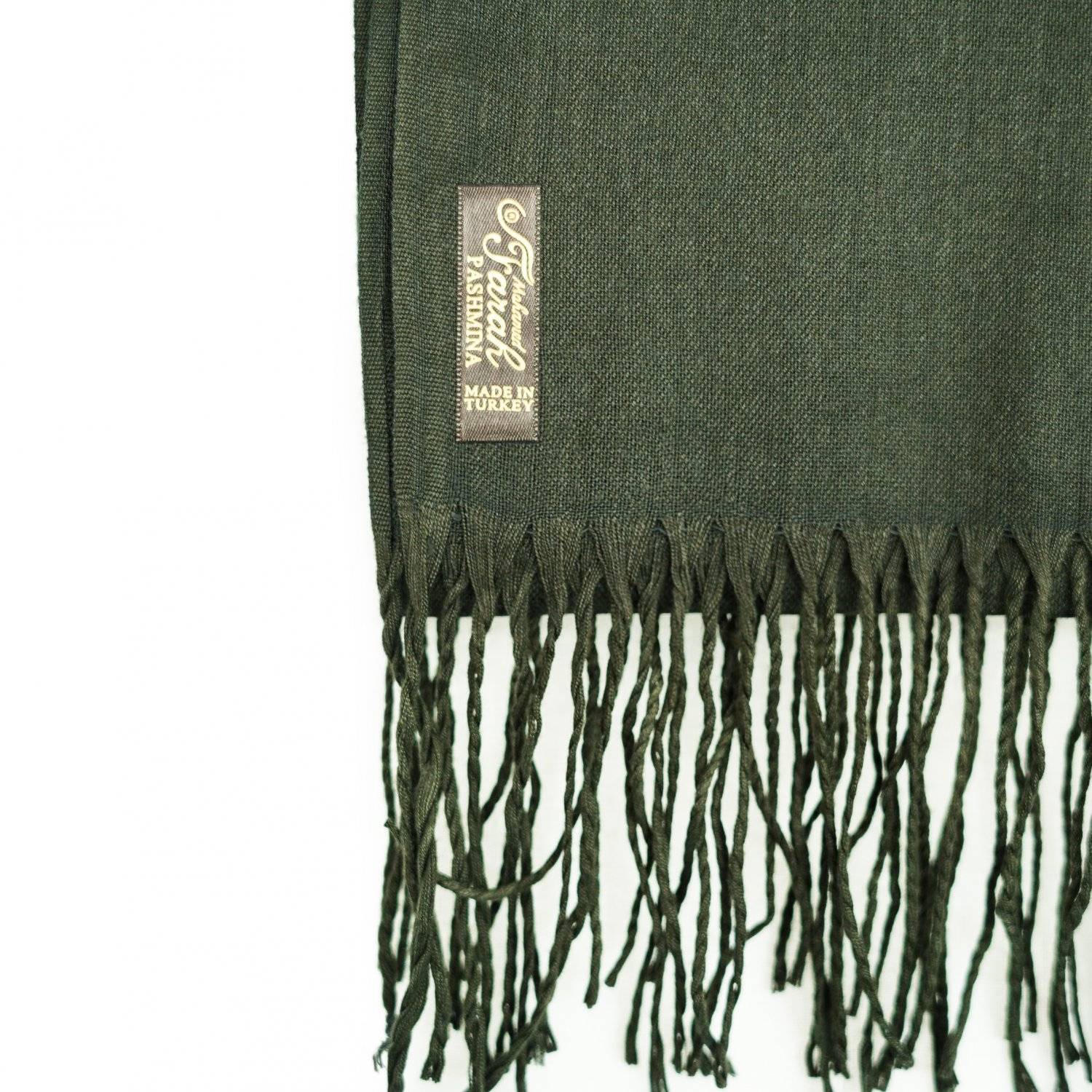 Pashmina Schal 165x70 cm elegantes Modeaccesiore Halstuch Kopfbedeckung Weich und Luftig Grün