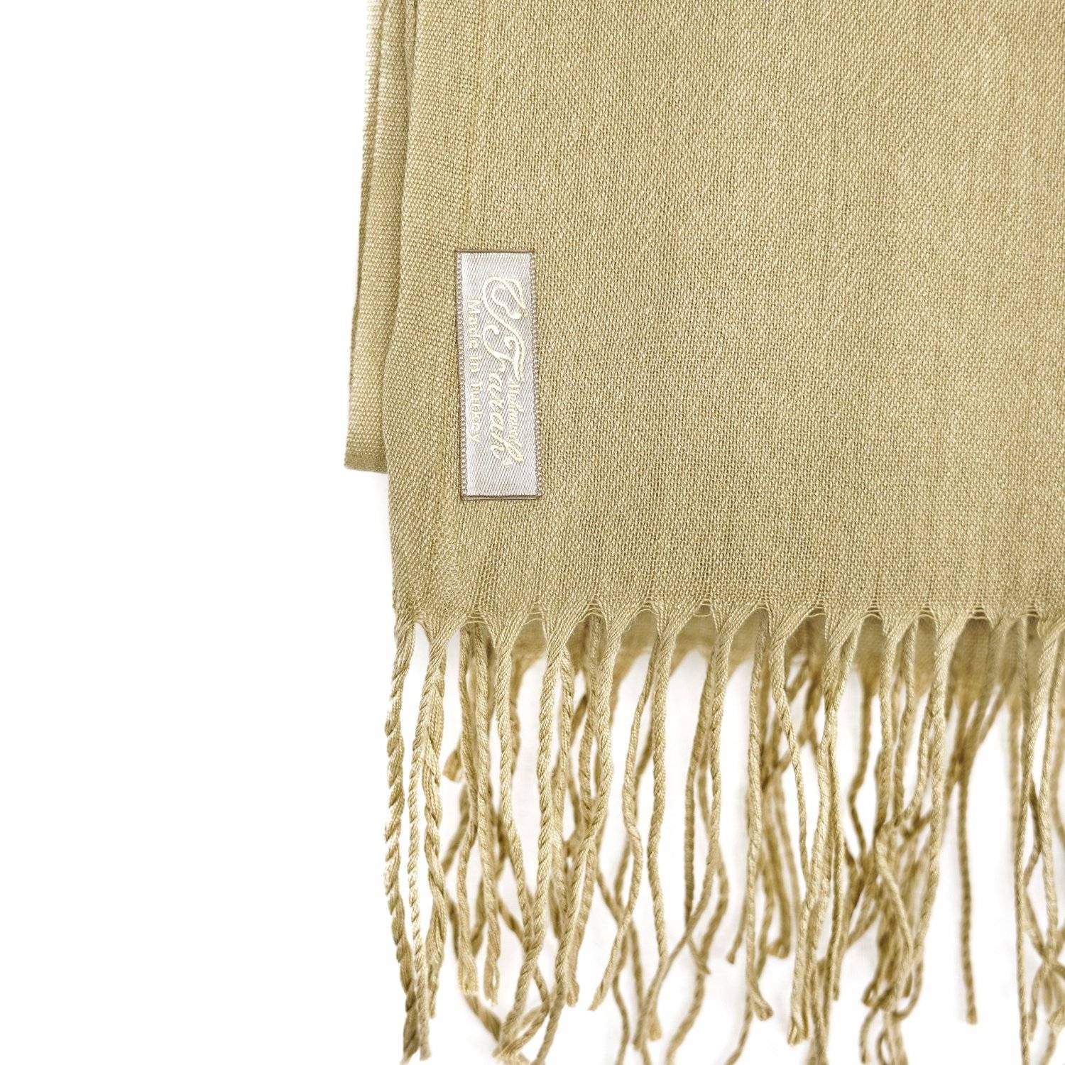 Pashmina Schal 165x70 cm elegantes Modeaccesiore Halstuch Kopfbedeckung Weich und Luftig Sandbeige