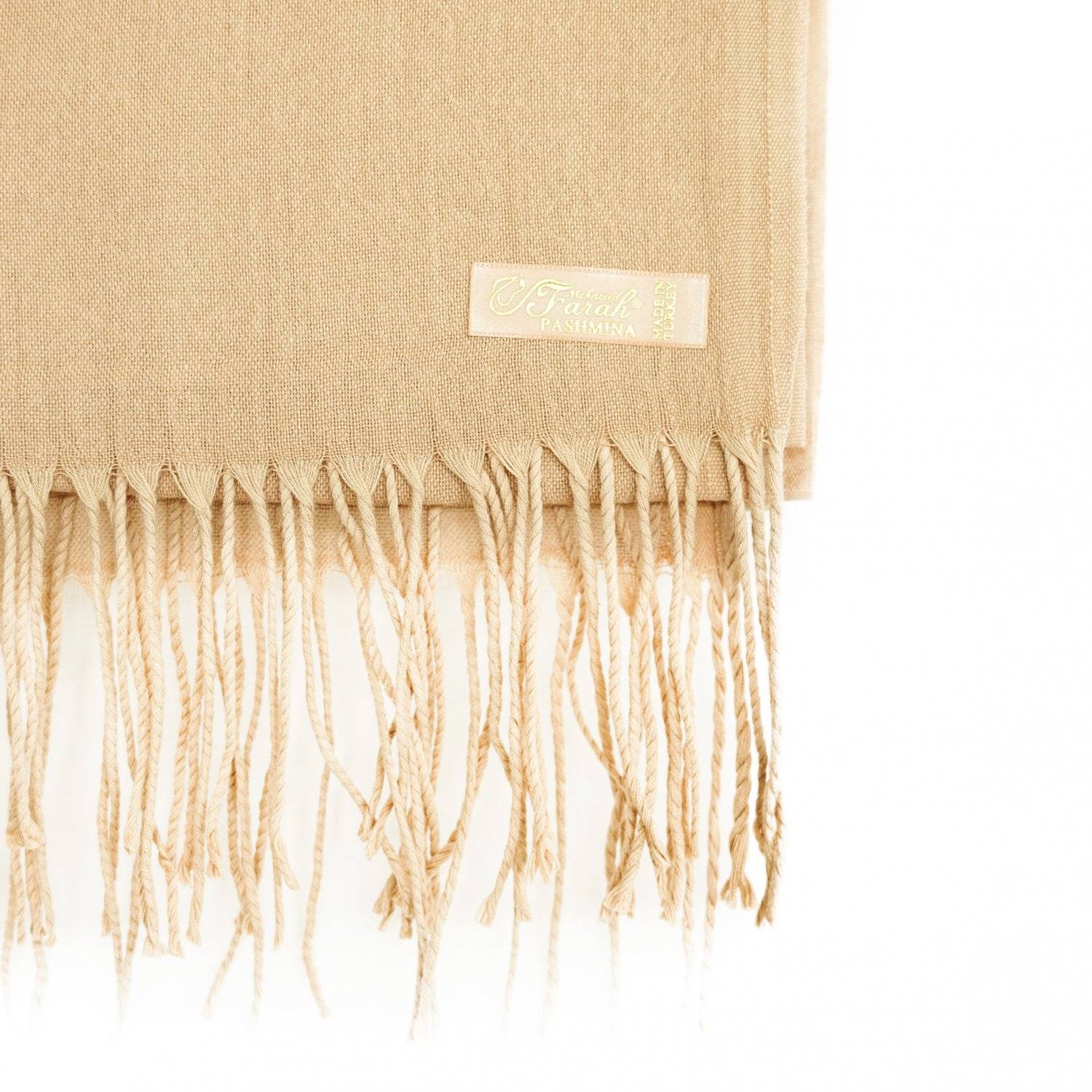 Pashmina Schal 165x70 cm elegantes Modeaccesiore Halstuch Kopfbedeckung Weich und Luftig Pastelpeach