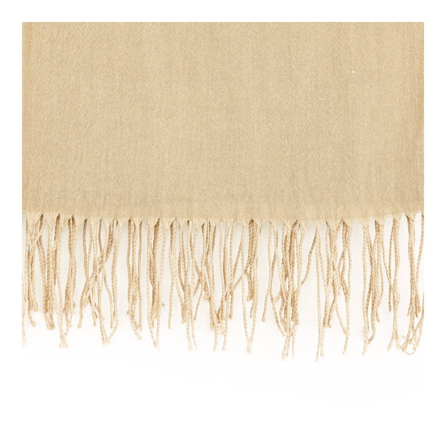 Pashmina Schal 165x70 cm elegantes Modeaccesiore Halstuch Kopfbedeckung Weich und Luftig Pastelpeach