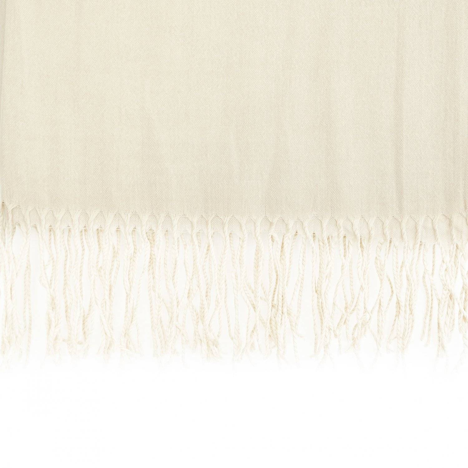 Pashmina Schal 165x70 cm elegantes Modeaccesiore Halstuch Kopfbedeckung Weich und Luftig Cremeweiß