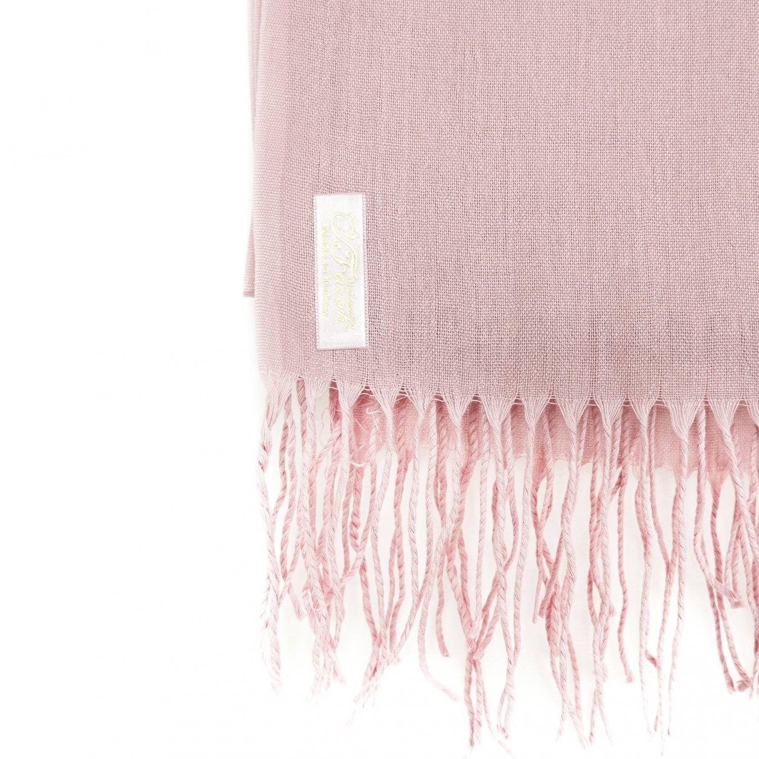 Pashmina Schal 165x70 cm elegantes Modeaccesiore Halstuch Kopfbedeckung Weich und Luftig Flamingorosa