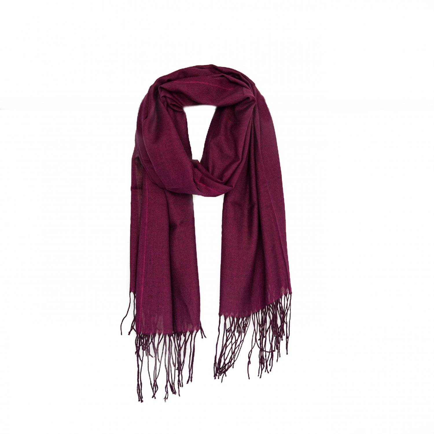 Pashmina Schal 165x70 cm elegantes Modeaccesiore Halstuch Kopfbedeckung Weich und Luftig Lila