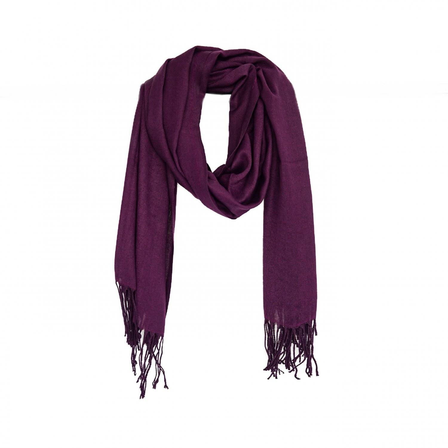 Pashmina Schal 165x70 cm elegantes Modeaccesiore Halstuch Kopfbedeckung Weich und Luftig Violett