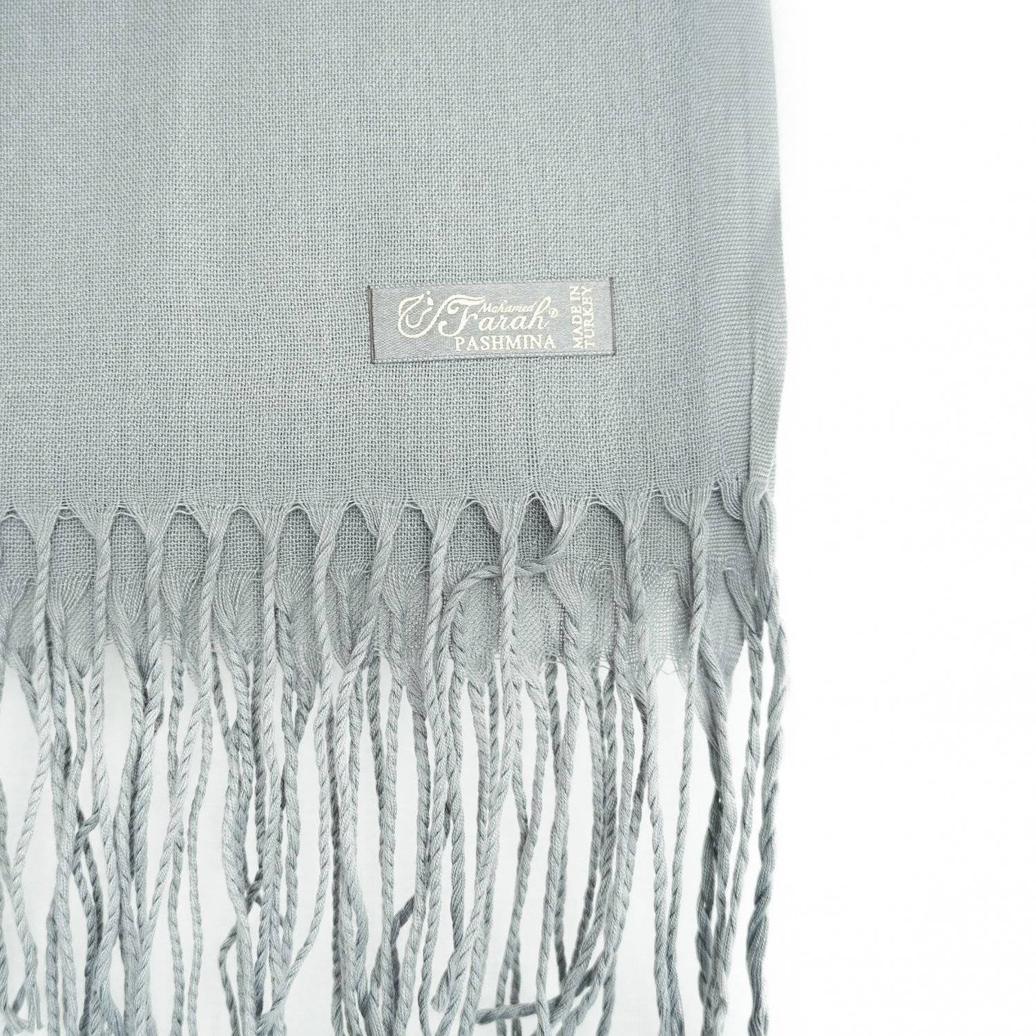 Pashmina Schal 165x70 cm elegantes Modeaccesiore Halstuch Kopfbedeckung Weich und Luftig Grau