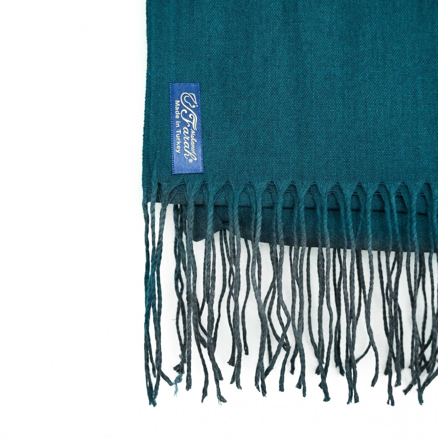 Pashmina Schal 165x70 cm elegantes Modeaccesiore Halstuch Kopfbedeckung Weich und Luftig Petrol