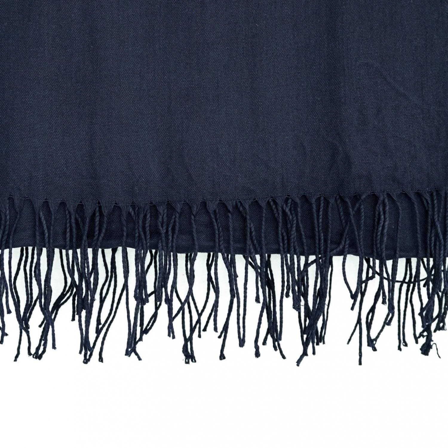 Pashmina Schal 165x70 cm elegantes Modeaccesiore Halstuch Kopfbedeckung Weich und Luftig Dunkelblau