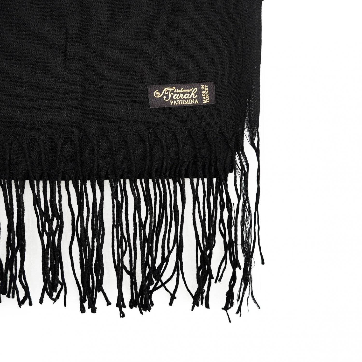 Pashmina Schal 165x70 cm elegantes Modeaccesiore Halstuch Kopfbedeckung Weich und Luftig Schwarz