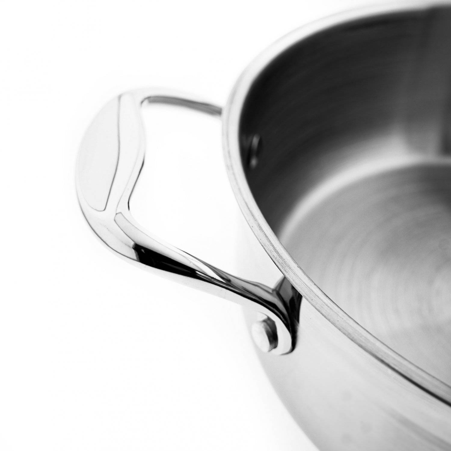 Sunay Gold Series Kochtopf aus hochwertigem Edelstahl mit Deckel in Silber 13 L