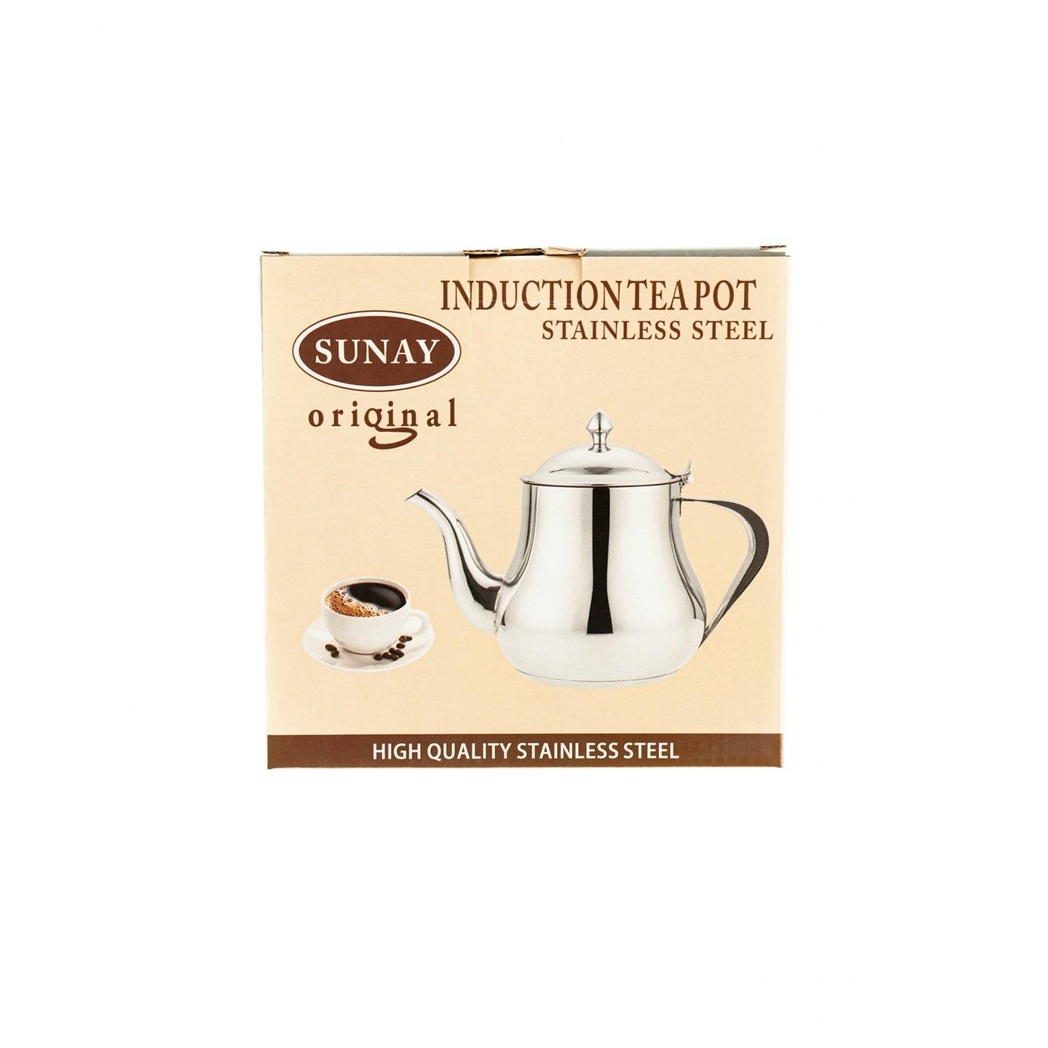 Sunay Teekocher aus hochwertigem Edelstahl in Silber geeignet für alle Herdarten 48 oz