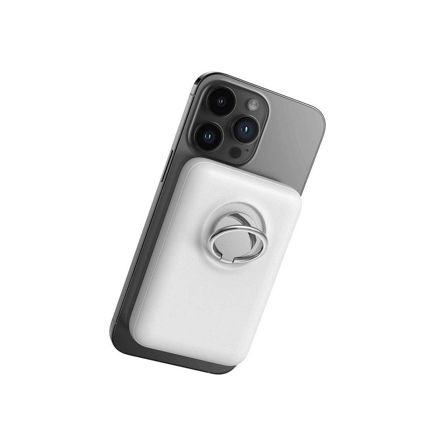 JR-W050 - Kabellose Powerbank 10000 mAh Joyroom 20 W MagSafe mit Ring und Ständer Weiß