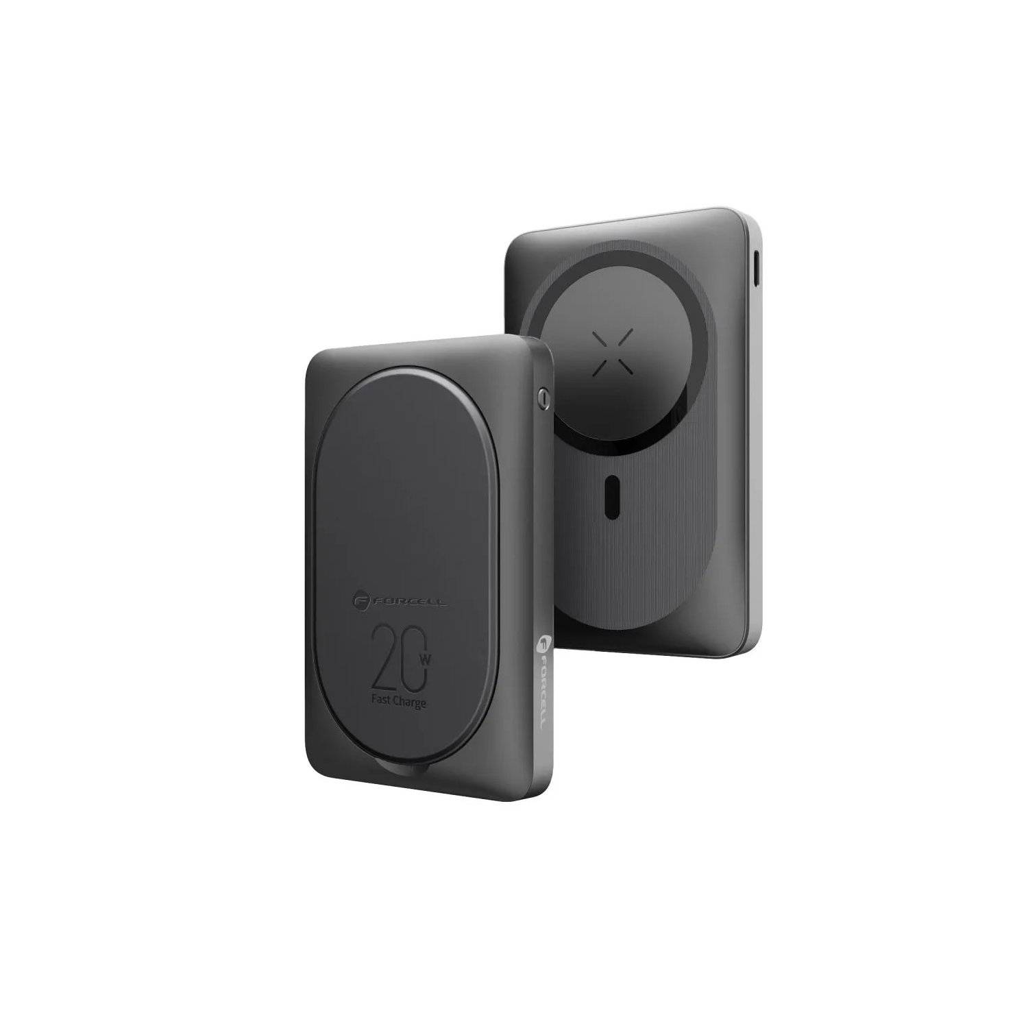 Powerbank+Ständer - FORCELL F-ENERGY F10K2 MagStand Powerbank kompatibel mit MagSafe PD QC3.0 5A 20W 10 000 mAh Schwarz