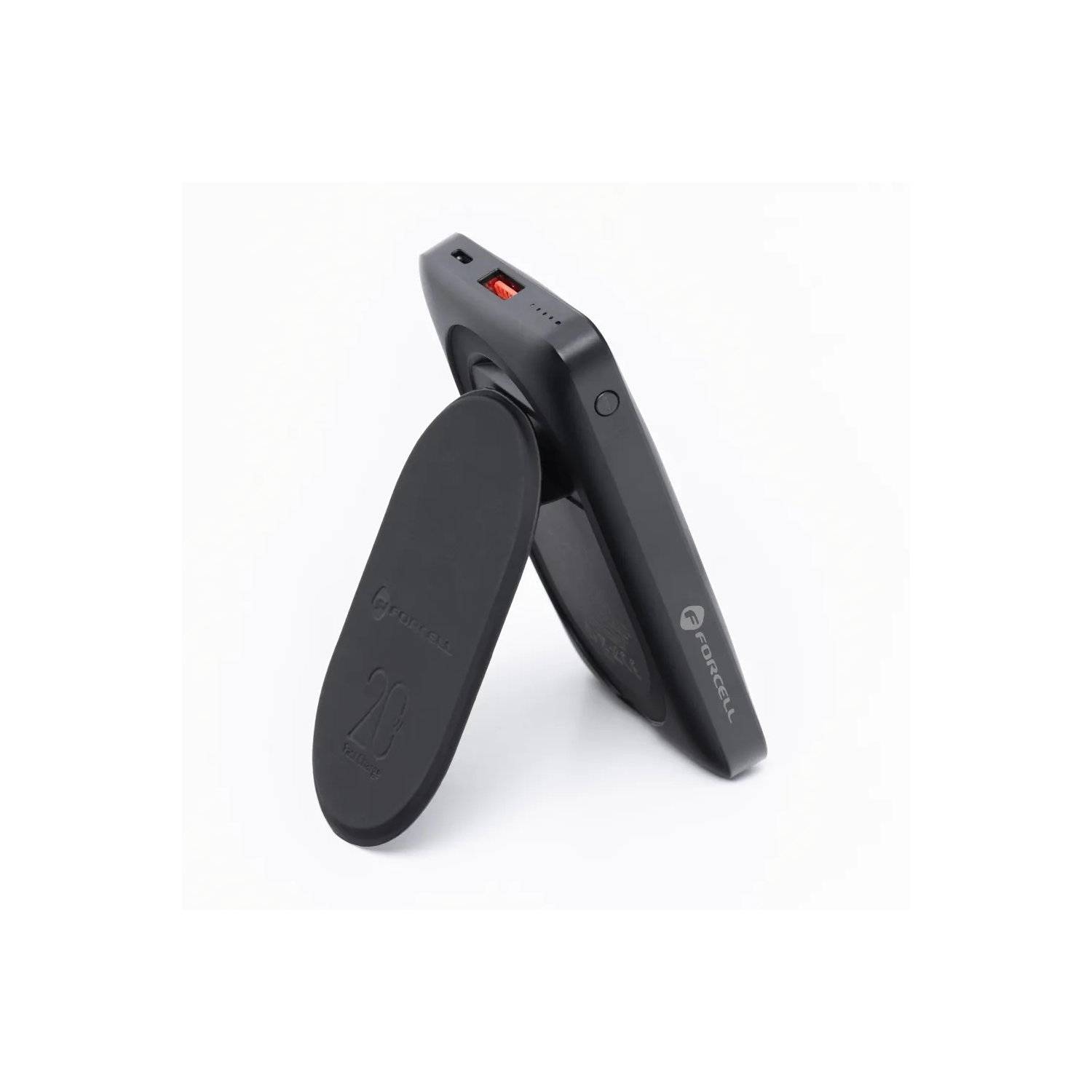 Powerbank+Ständer - FORCELL F-ENERGY F10K2 MagStand Powerbank kompatibel mit MagSafe PD QC3.0 5A 20W 10 000 mAh Schwarz
