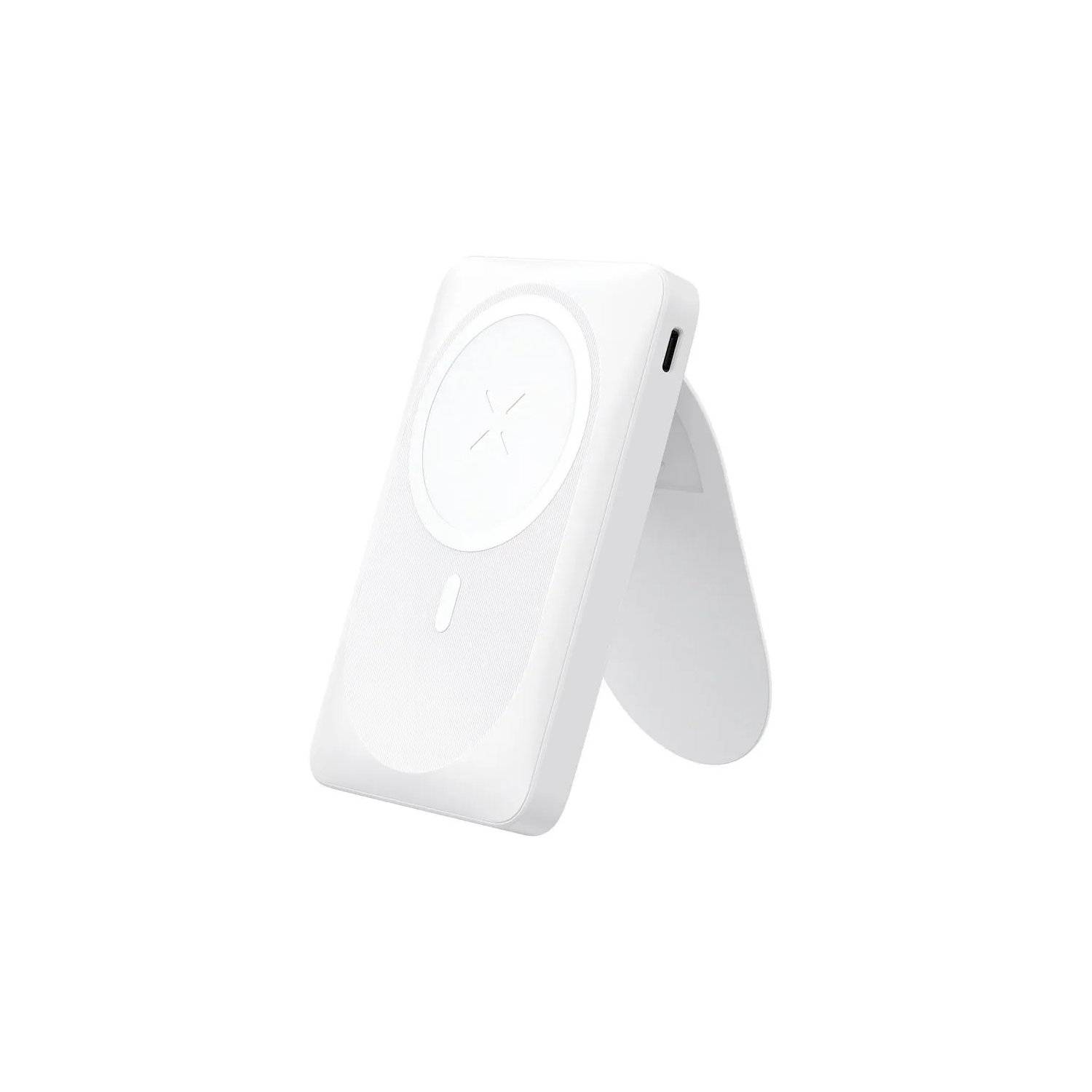 Powerbank+Ständer - FORCELL F-ENERGY F10K2 MagStand Powerbank kompatibel mit MagSafe PD QC3.0 5A 20W 10 000 mAh Weiß