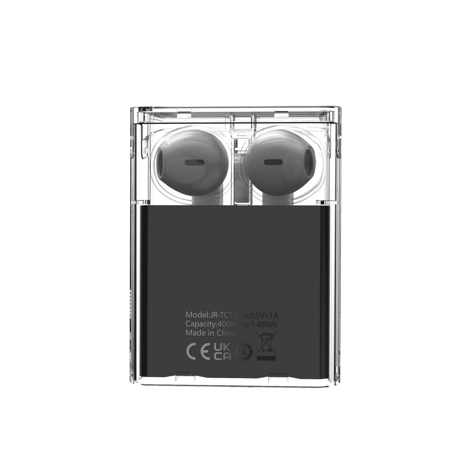 Transparente KopfhörerTWS Joyroom JR-TC1 IceLens Series kabellose Kopfhörer mit LED-Leuchten Schwarz