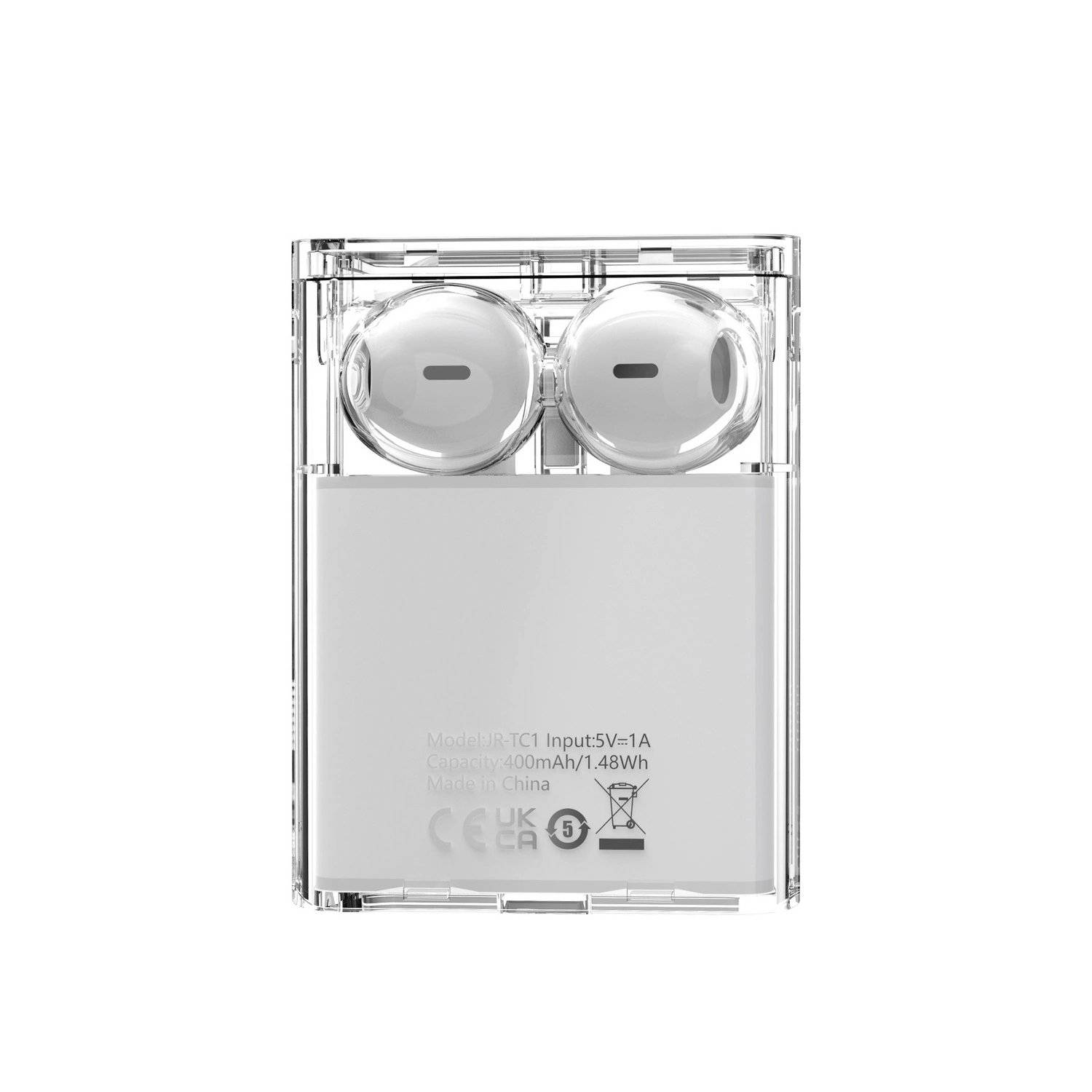 Transparente KopfhörerTWS Joyroom JR-TC1 IceLens Series kabellose Kopfhörer mit LED-Leuchten Weiß