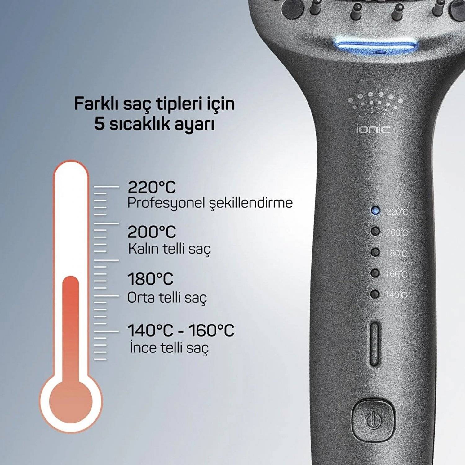 Arzum Trendcare: Haarglätterbürste mit einstellbaren Temperaturstufen in Schwarz