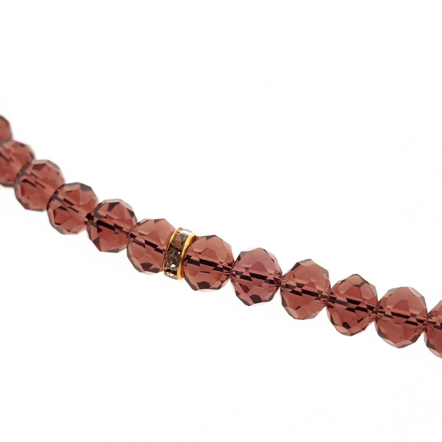 Gebetsketten aus 99 Perlen mit goldenen Akzenten 45 cm Anhänger mit Fransen Braun