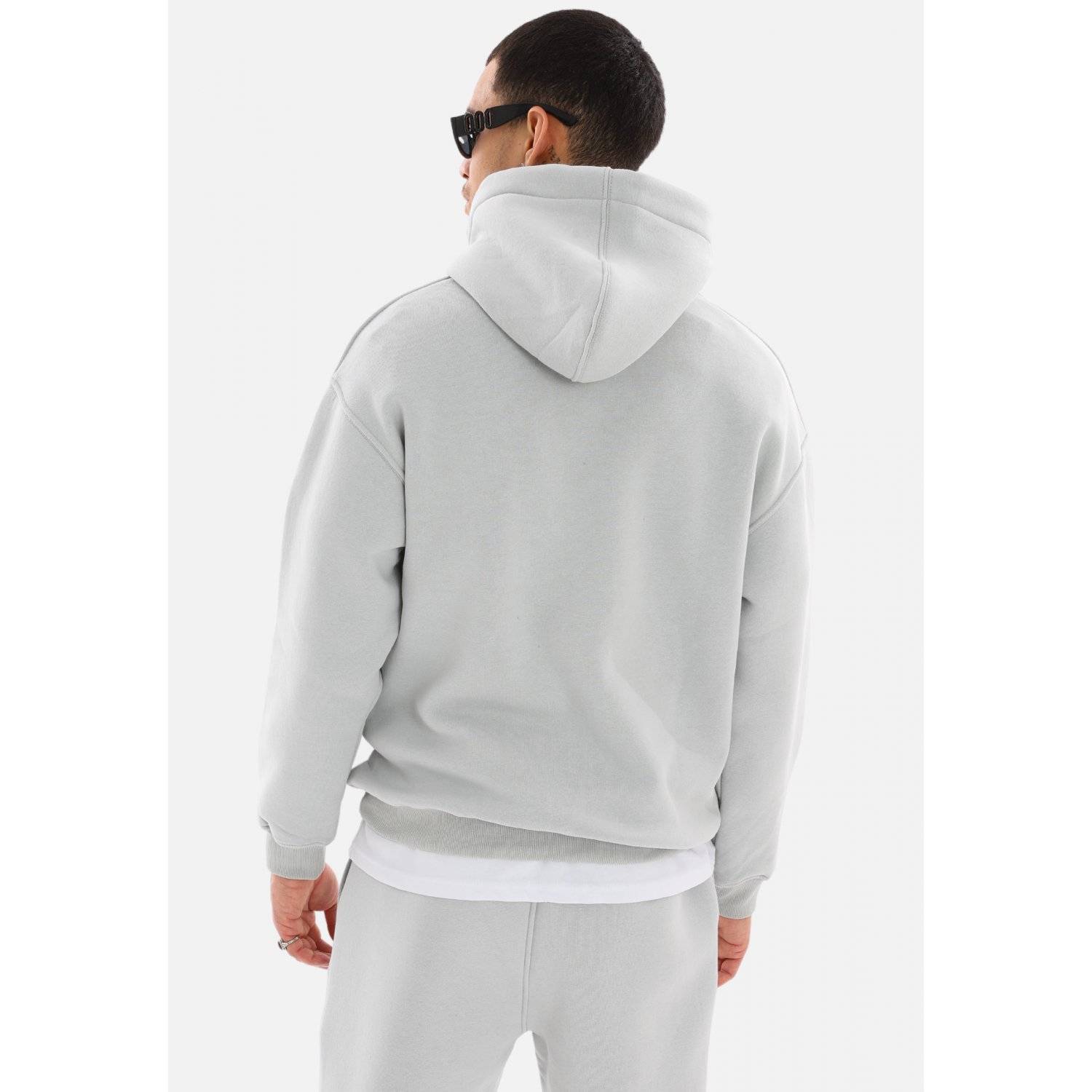 einfarbiger Basic Oversized Hoodie | Premium Herren & Damen Kapuzenpullover Unisex L Painted-Grey